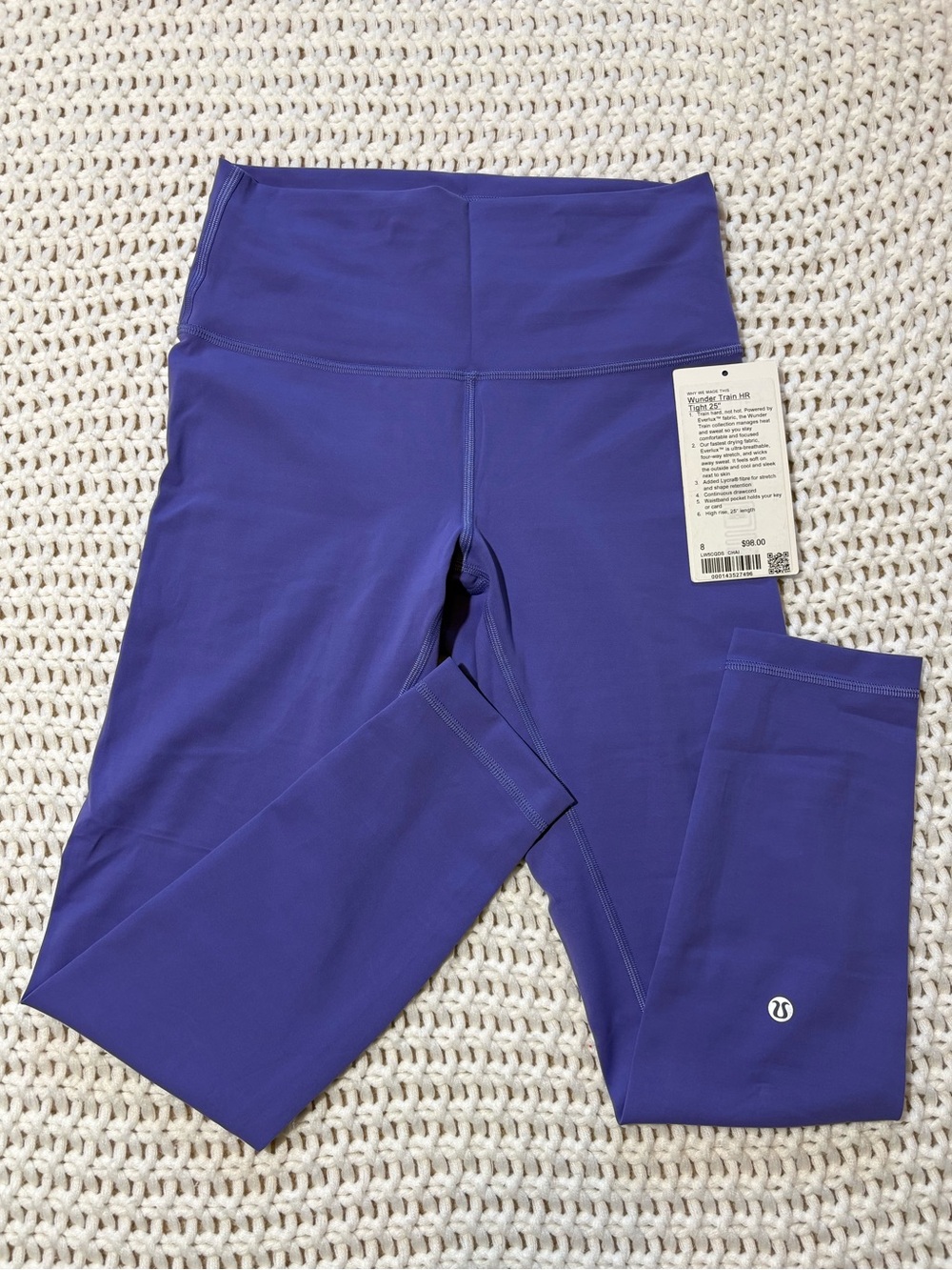 lululemon charged indigo Wunder train tight 25” size 8